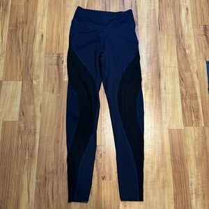 LaSenza size medium leggings, navy blue with mesh see-through highlights Med